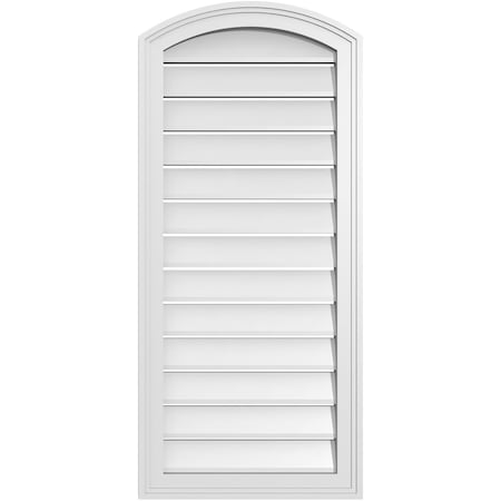 Ekena Millwork Arch Top Surface Mount PVC Gable Vent: Non-Functional, w/2"W x 1-1/2"P Brickmould Frame, 18"W x 38"H GVPAR18X3802SN